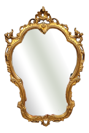 Large Baroque Mirror in Gilded Wood