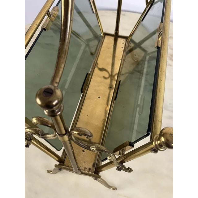 Mid-Century Modern French Brass and Glass Magazine Rack, 1960 For Sale - Image 3 of 8