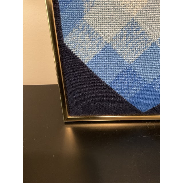 Vintage Victor Vasarely Op Art Geometric Needlepoint Framed For Sale - Image 9 of 12