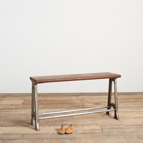 Antique School Locker Room Storage Bench, 1950s For Sale - Image 9 of 9