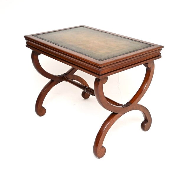 Antique William IV Writing Table with Leather Top, 1830s For Sale - Image 4 of 11