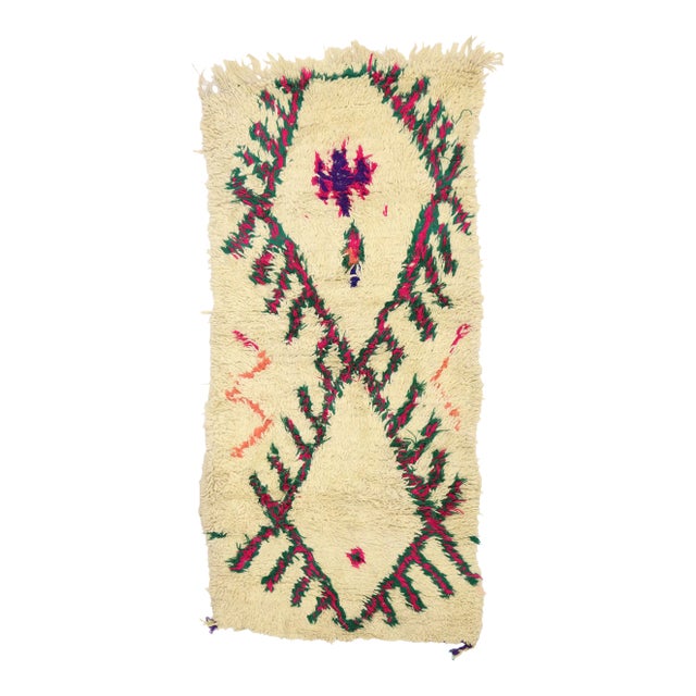 Vintage Berber Moroccan Azilal Rug - 02'11 X 06'10 For Sale