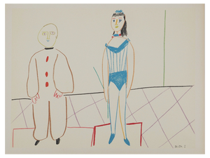 Pablo Picasso, The Clown and His Assistant, Lithograph