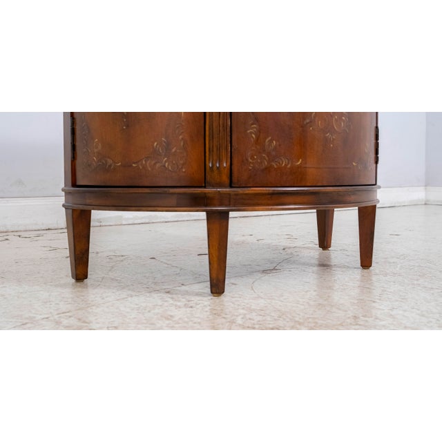 Ethan Allen Cherry Paint Decorated Demilune Commode For Sale - Image 10 of 18