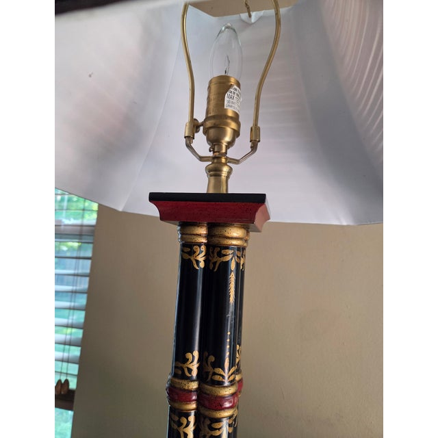 Late 20th Century Hollywood Regency Faux Bamboo by Oriental Accents Lamp For Sale - Image 5 of 16