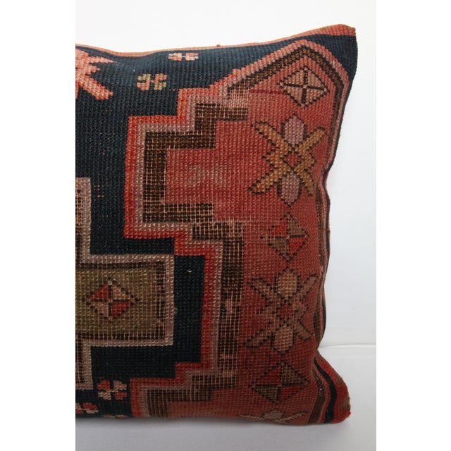 Handwoven Antique Caucasian Kazak Rug Pillow Cover -20'' X 20'' For Sale - Image 10 of 10