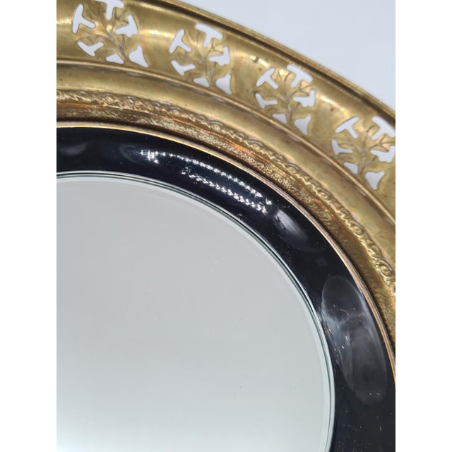 Regency Style Wall Mirror in Brass Openwork Frame, England, 1970s For Sale - Image 4 of 10