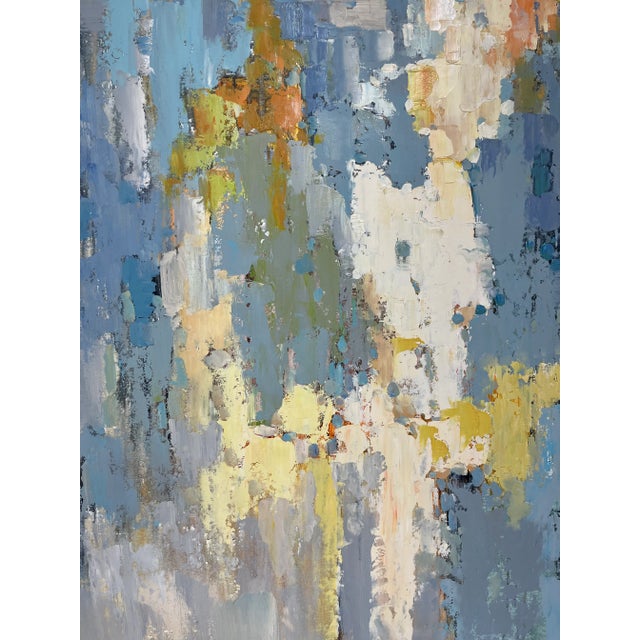 Blue Contemporary Abstract Original Oil Painting For Sale - Image 8 of 12