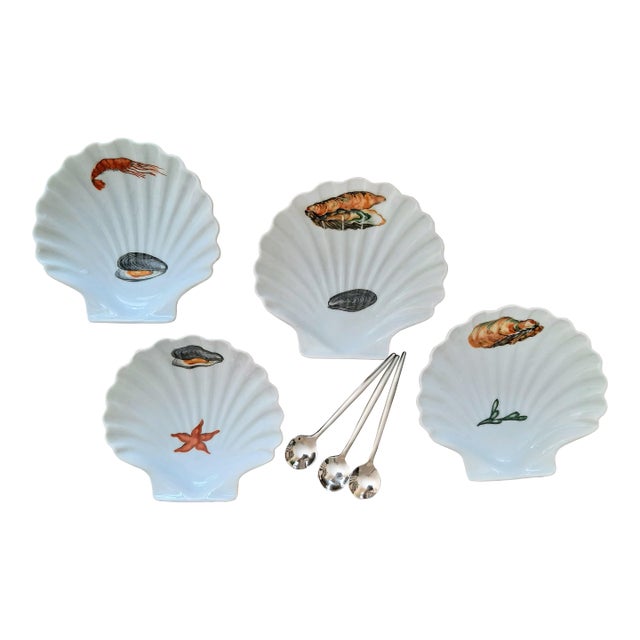 Oyster Bowls Chamart France Limoges Set 4 For Sale