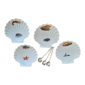 Oyster Bowls Chamart France Limoges Set 4