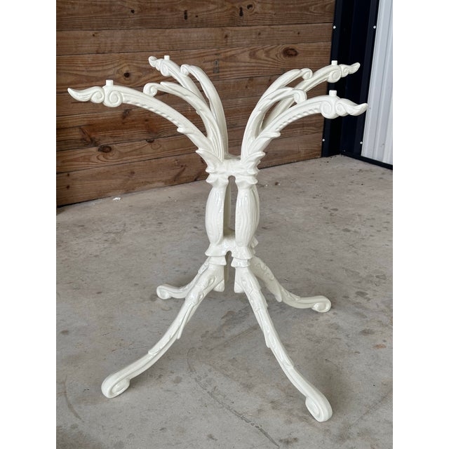 Vintage Regency Cast Aluminum Powder Coated Outdoor Dining Table Base For Sale - Image 10 of 12