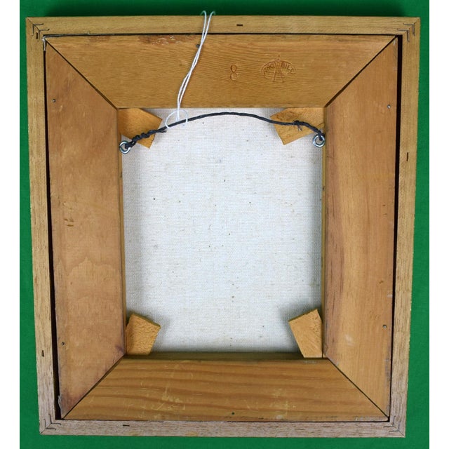 Art Size: 8 5/8"H x 7 5/8"W Frame Size: 10"H x 9"W In gilt bamboo frame