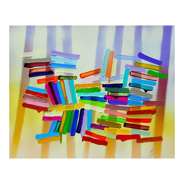 Contemporary Abstract Acrylic on Montval Paper "Badly, Madly, Gladly" by Martina Nehrling For Sale
