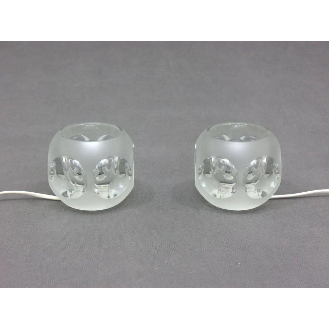Glass Table Lamp from Peill & Putzler, 1970, set of 2. Condition - Technical and Visual - Very Good. H. 11 cm, D. 14 cm....