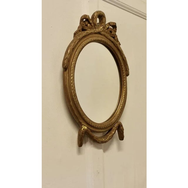 Hollywood Regency Decorative Gilt Oval Mirror, 1890s For Sale - Image 3 of 6