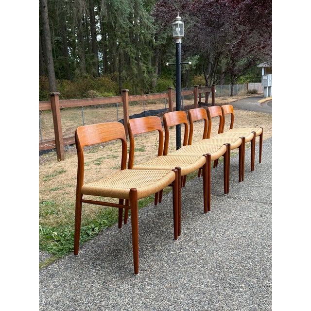 Set of 6 Danish Modern Design Niels Otto Moller Model 75 Dining Chairs Jl Molller For Sale In Seattle - Image 6 of 10