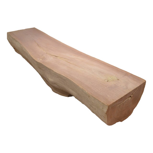 Andrianna Shamaris Single Teak Wood Log Bench or Coffee Table For Sale
