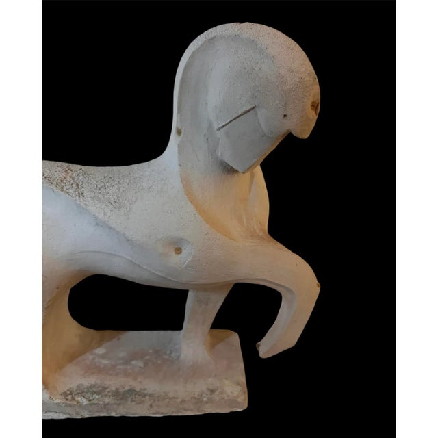 Modernist style plaster sculpture maquette. Created as a working model for a larger version which was sculpted in Carrara...