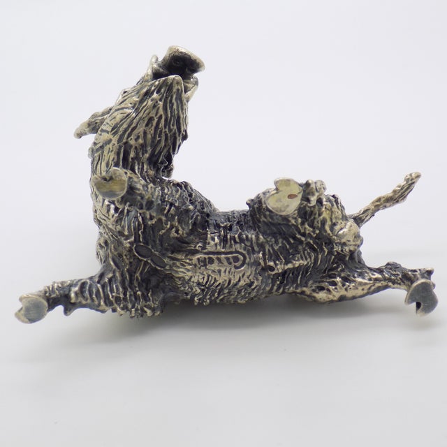 Silver Vintage Italian Handmade Genuine Silver Boar Figurine by Mario Cerreti, 1950s For Sale - Image 8 of 13