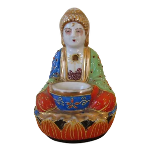 Early 20th Century Japanese Moriage Buddha Incense Burner