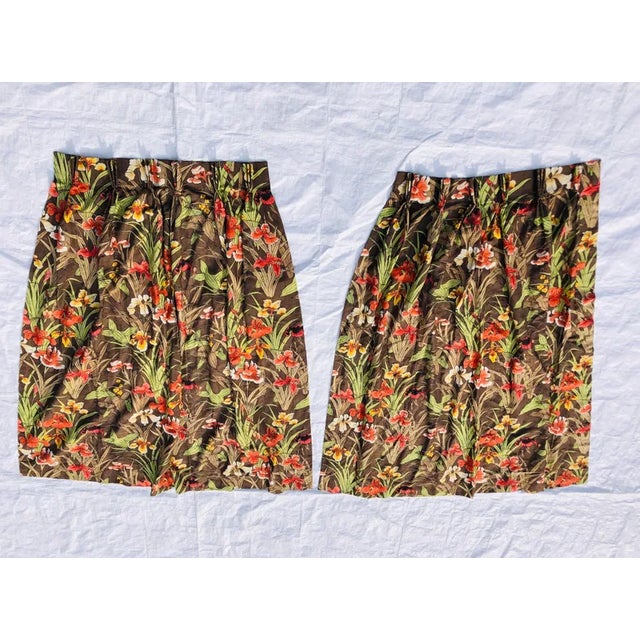 Vintage Floral Design Curtains- a Pair For Sale - Image 11 of 11