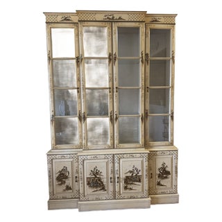1960s Asian/Chinoiserie-Style Furniture Set. China Cabinet & Credenza For Sale