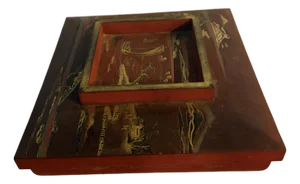 Chinese Antique Hand Painted Red Lacquer Box