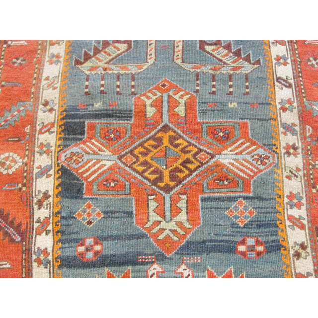 From Shirvan group of rugs but geographically within Kazak area. Designed with birds of happiness. This rug has...
