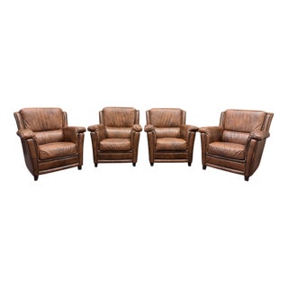 English Chesterfield Chairs, Set of 4 For Sale