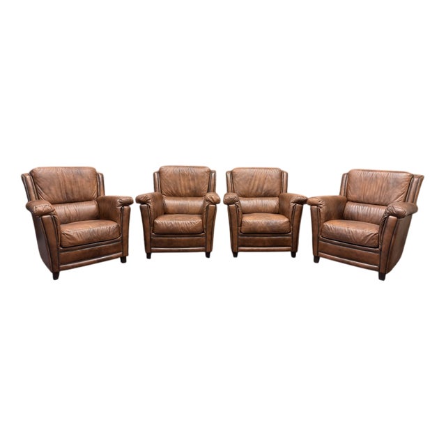 English Chesterfield Chairs, Set of 4 For Sale