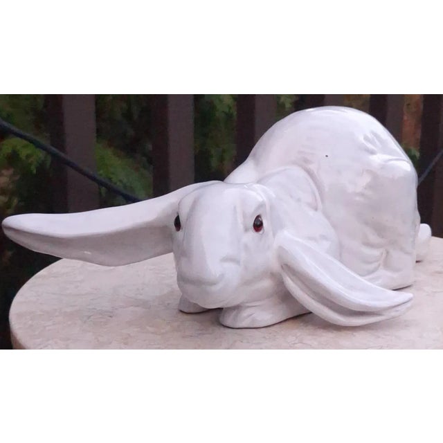 Contemporary Vintage Terra Cotta Flop Eared Easter Rabbit After Bavent France For Sale - Image 3 of 12