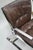 Metal Mid 20th Century Pirate Brown Leather & Chrome Lounge Chair in the Style of Elsa & Nordahl Solheim for Rykkin For Sale - Image 7 of 10