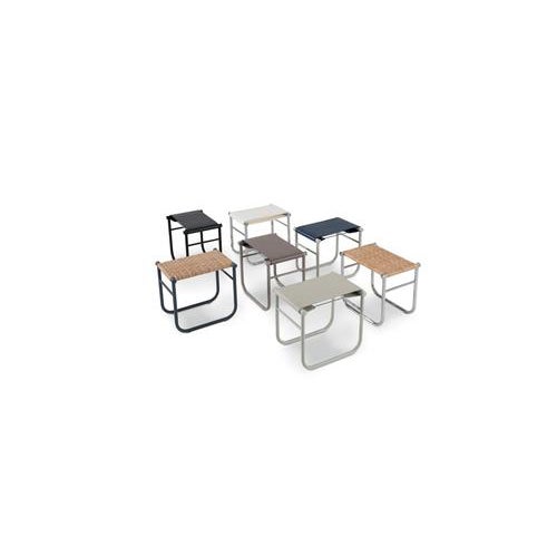 Cassina Mid-Century Modern LC9 Stool in Rattan & Steel by Charlotte Perriand for Cassina For Sale - Image 4 of 5