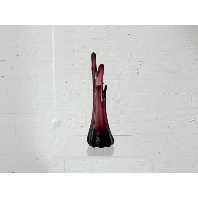 Vintage Murano Glass Vase in Violet, 1950s For Sale - Image 4 of 17