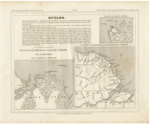 Map of French Guiana with Cayenne, 1826
