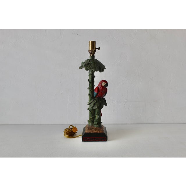 Vintage Mid Century Modern Hand-Painted Parrot Table Lamp For Sale - Image 11 of 16
