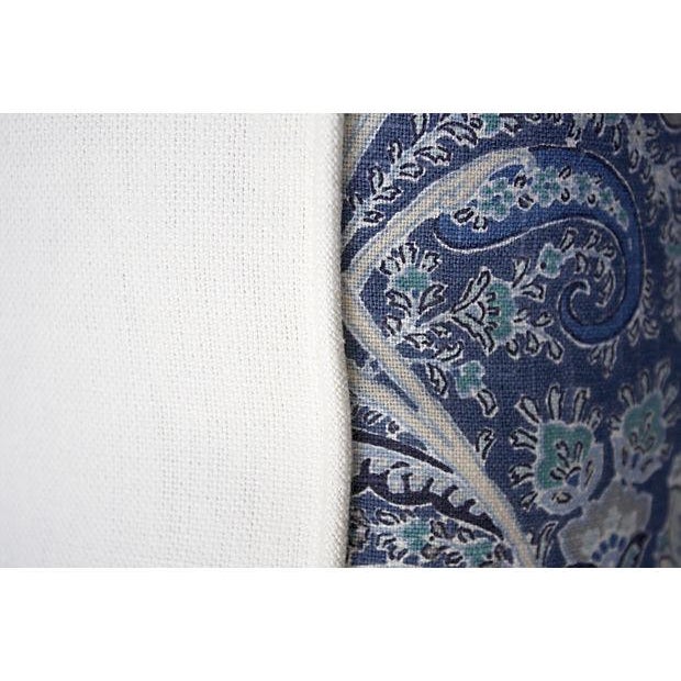 Blue & White Paisley Linen Pillow 24x24 Chairish