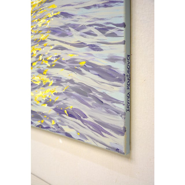 Nautical Early 21st Century Golden Light.Modern Original Hand Painting. For Sale - Image 3 of 10