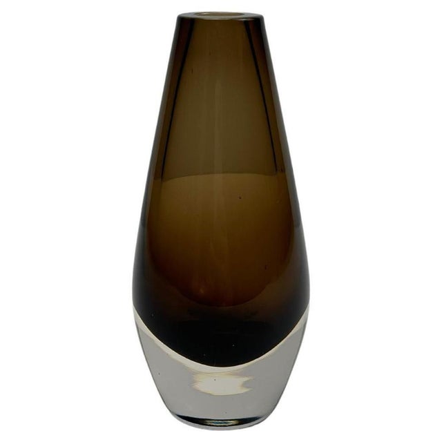 Vintage Smoked Brown Sommerso Glass Bud Vase from Strombergshyttan, 1960s For Sale - Image 10 of 10