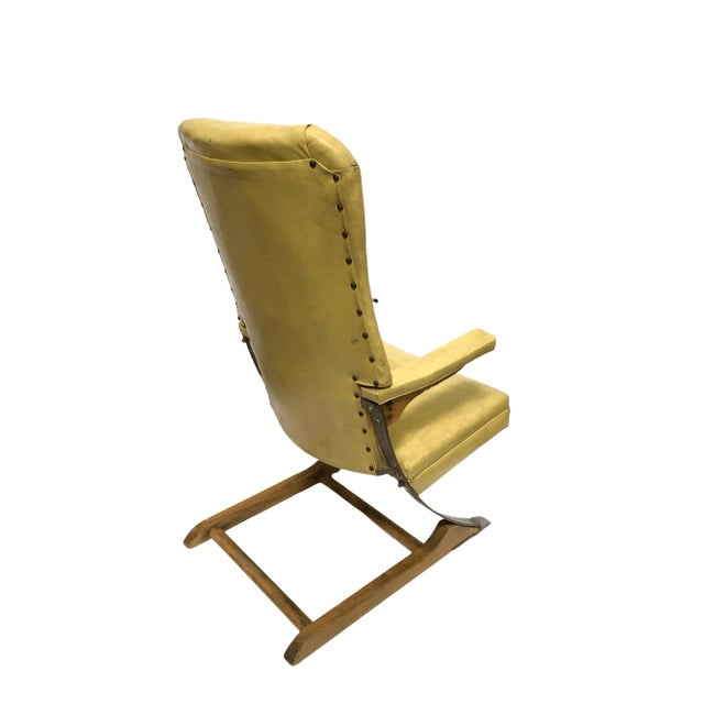 Vintage Rock-A-Chair Cantilever Rocker Chair in Harvest Gold Vinyl For Sale - Image 10 of 12