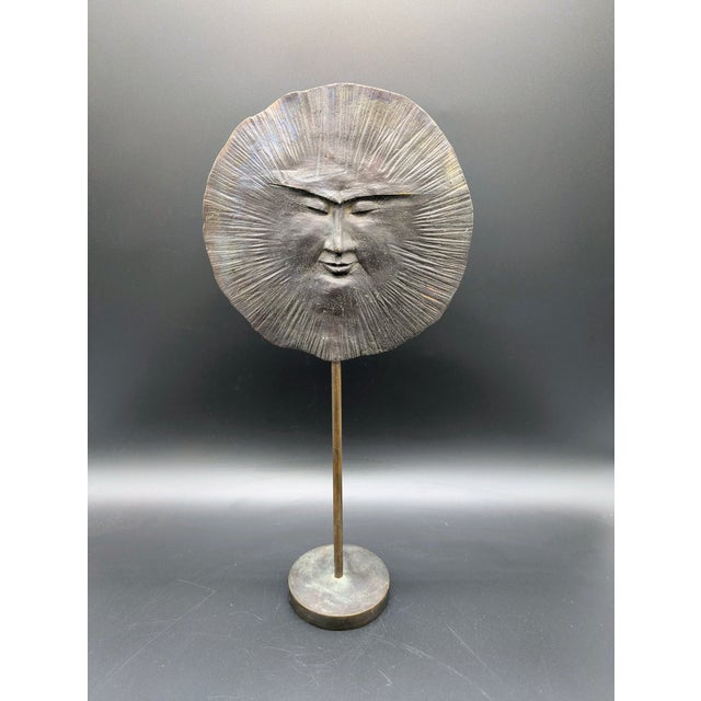 Mid-Century Modern 1970s Original Bronze "Sun God" Sculpture: Signed Kunping For Sale - Image 3 of 8