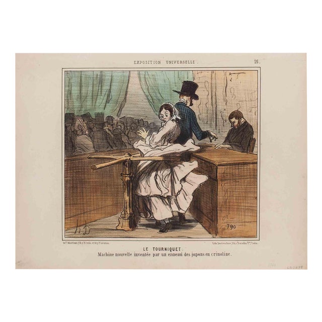 Honoré Daumier, Le Tourniquet, Lithograph, 1855 For Sale