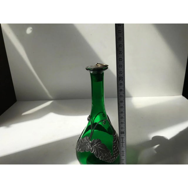Holmegaard Art Nouveau Green Decanter in Glass and Pewter from Holmegaard, 1920s For Sale - Image 4 of 8