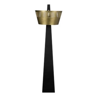 NOIR Claudius Floor Lamp, Black of Brass Finished Iron For Sale