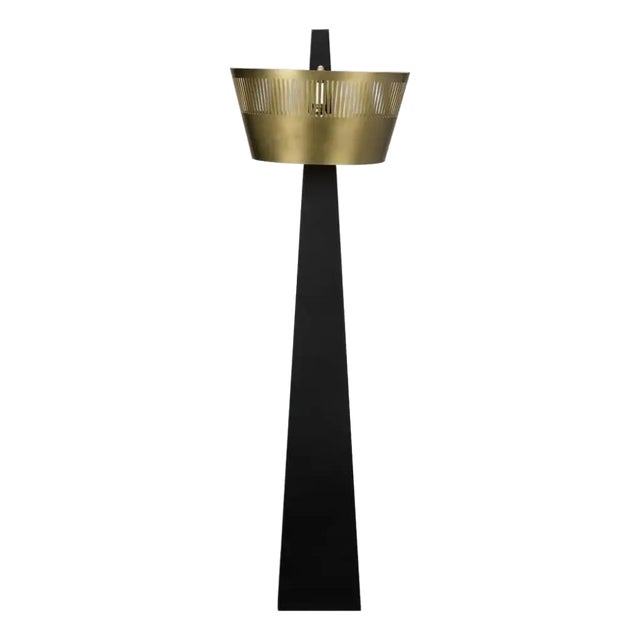NOIR Claudius Floor Lamp, Black of Brass Finished Iron For Sale