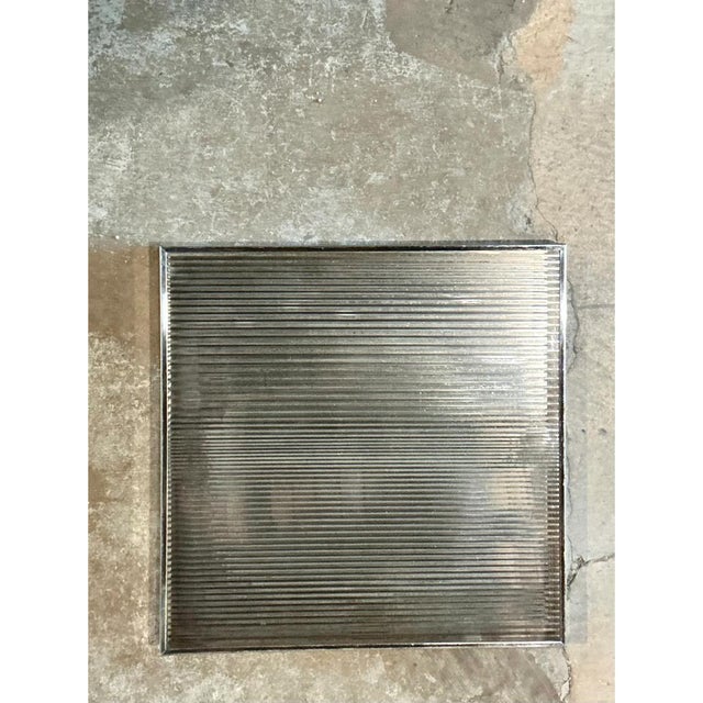 Metal Vintage Geometric Metal and Mirrored Glass For Sale - Image 7 of 12