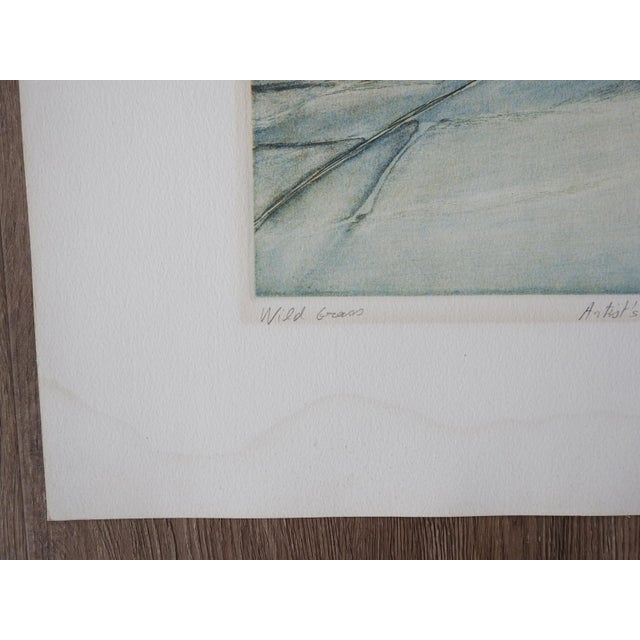Late 20th Century Impressionist Wild Grass Aquatint Etching For Sale - Image 4 of 5