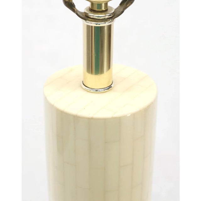 Bone Mid 20th Century Tessellated Bone Cylinder Shape Floor Lamp For Sale - Image 7 of 10