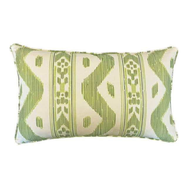 Key Lime Ikat Reversible Lumbar Pillow For Sale