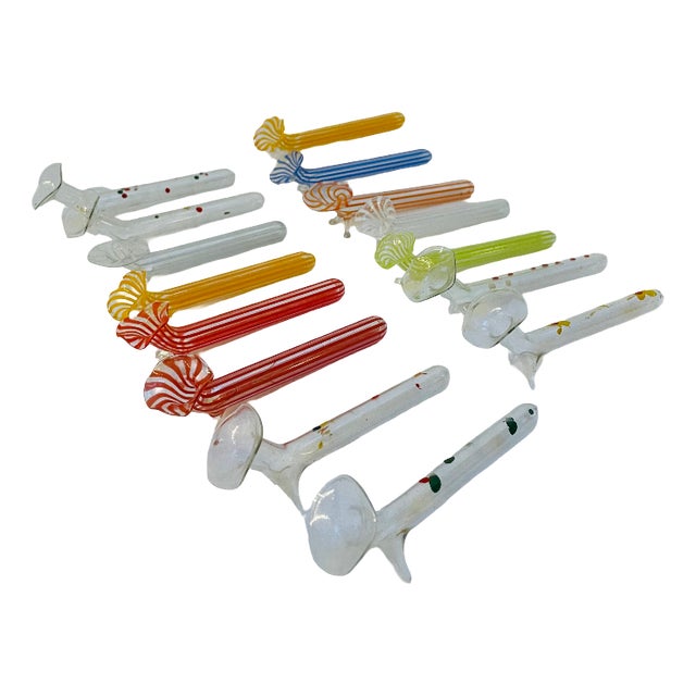 Small Table Vases from Lauscha, 1960s, Set of 13 For Sale